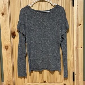 Time and Tue, heathered grey long sleeve top - 3/$20 or 4/$25